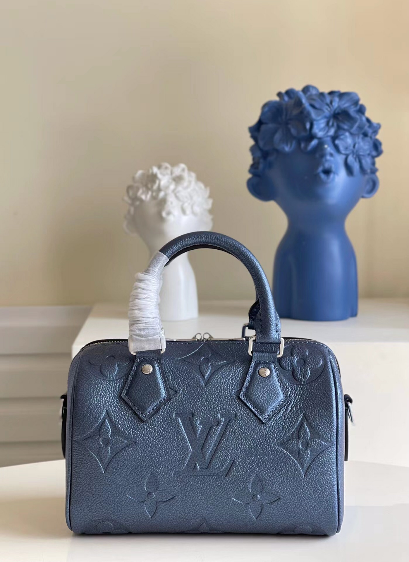 Louis Vuitton Speedy Bandouliere 20 Monogram Empreinte Blue