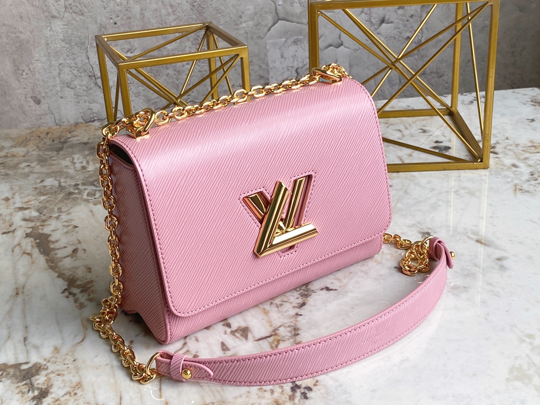 Louis Vuitton TWIST MM Handbag Epi Grained Leather Pink M20802