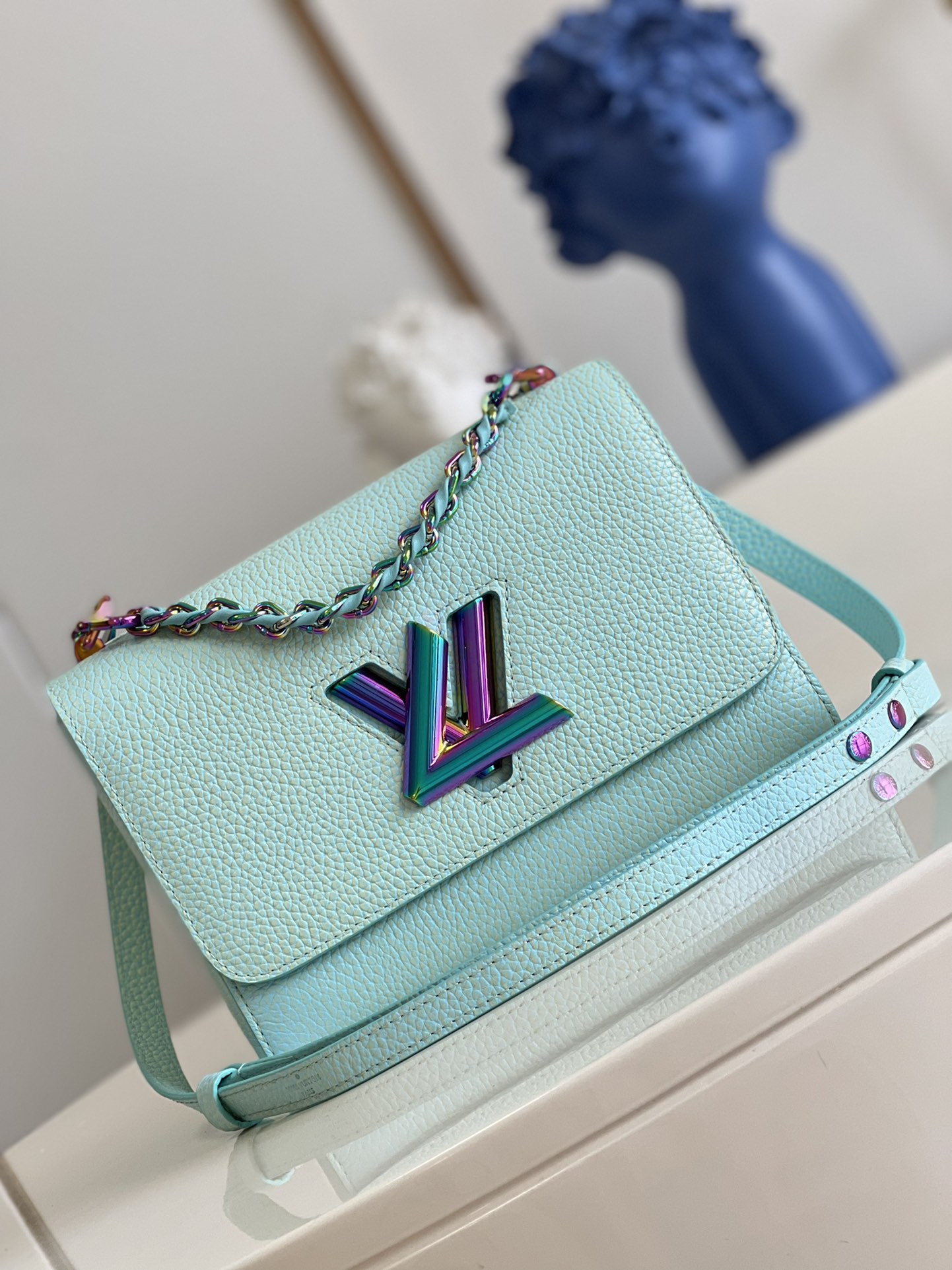 Louis Vuitton Twist PM Bag In Epi Leather Pearl Blue M50332