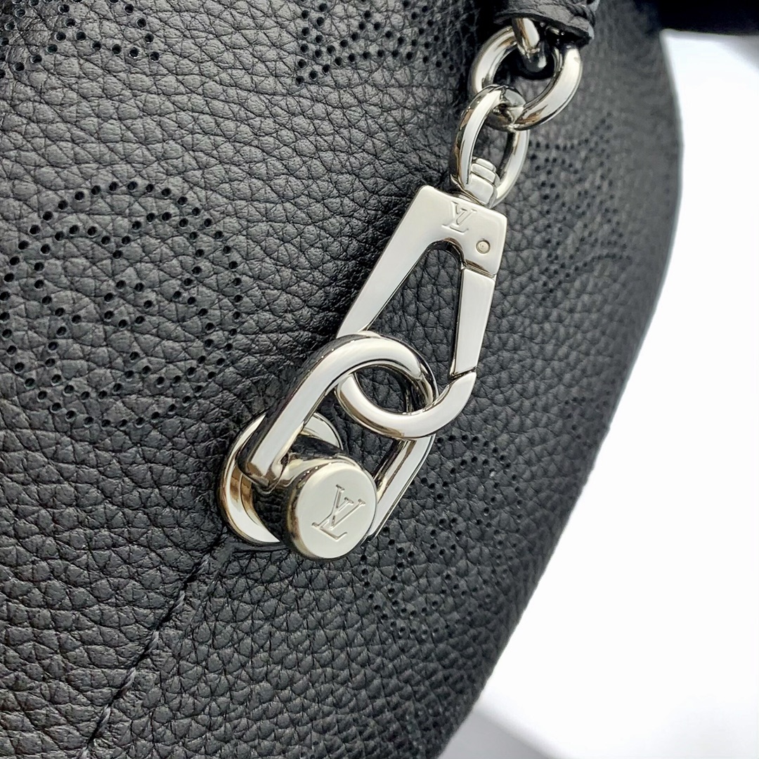 Louis Vuitton Very Body-Friendly Why Knot PM handbag Perforated Mahina Calf Leather Black M20703