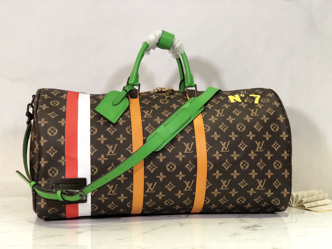 Louis Vuitton Virgil Ablohs Keepall 55 Monogram Coated Canvas M59661