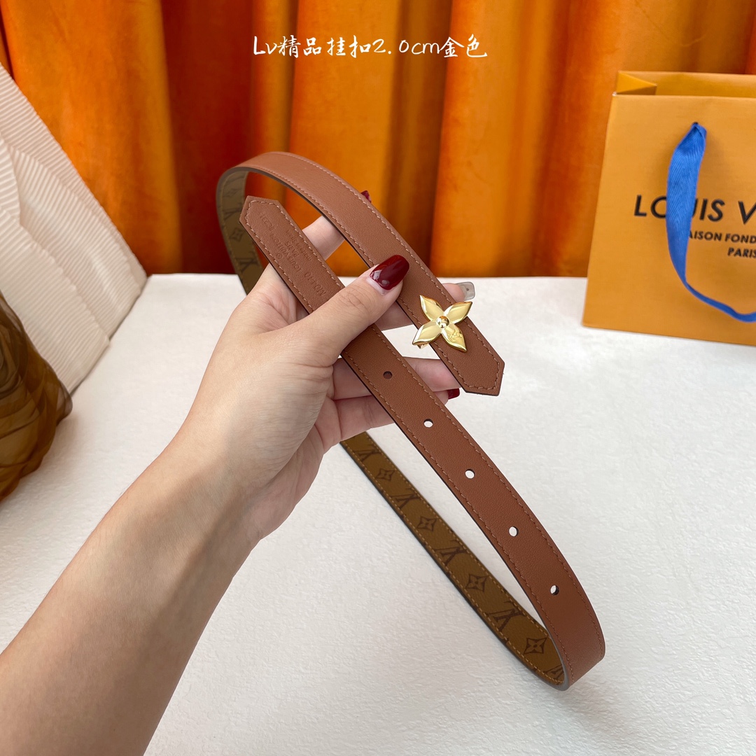 Louis Vuitton Womens Leather Belt Width 20mm 0006