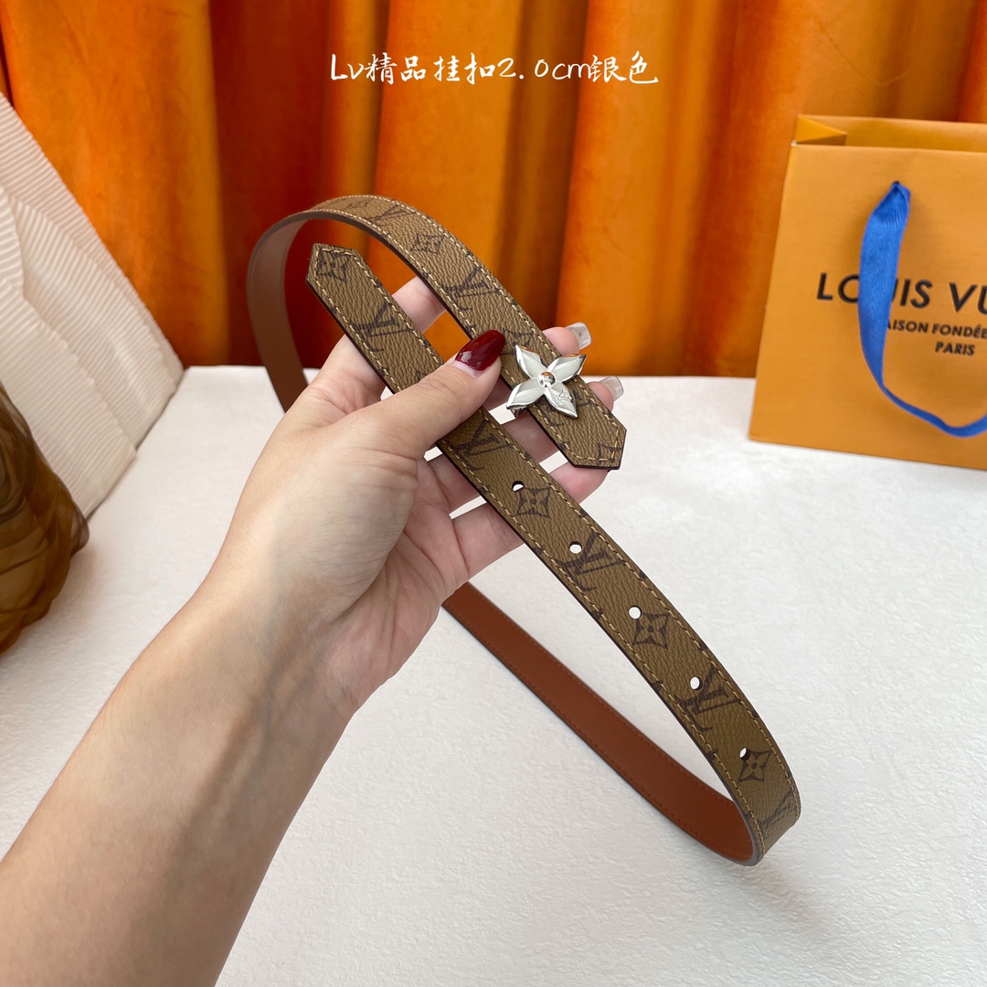 Louis Vuitton Womens Leather Belt Width 20mm 0007