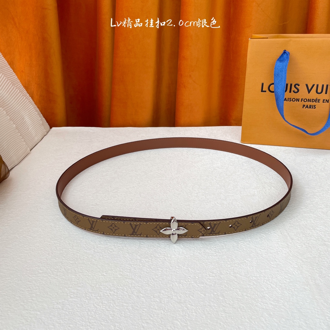 Louis Vuitton Womens Leather Belt Width 20mm 0007