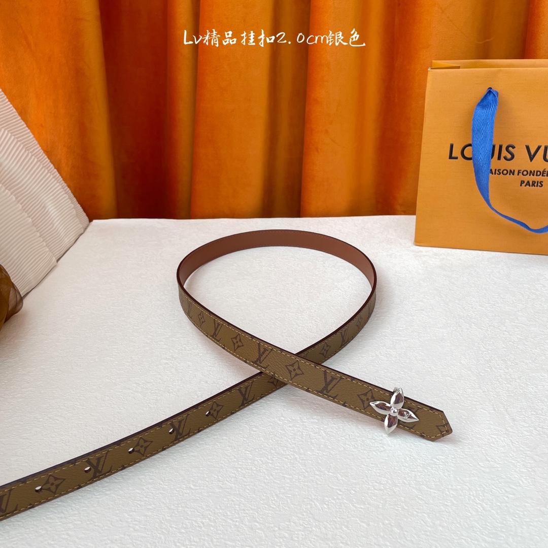 Louis Vuitton Womens Leather Belt Width 20mm 0007