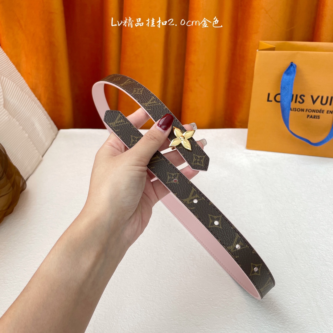 Louis Vuitton Womens Leather Belt Width 20mm 0008