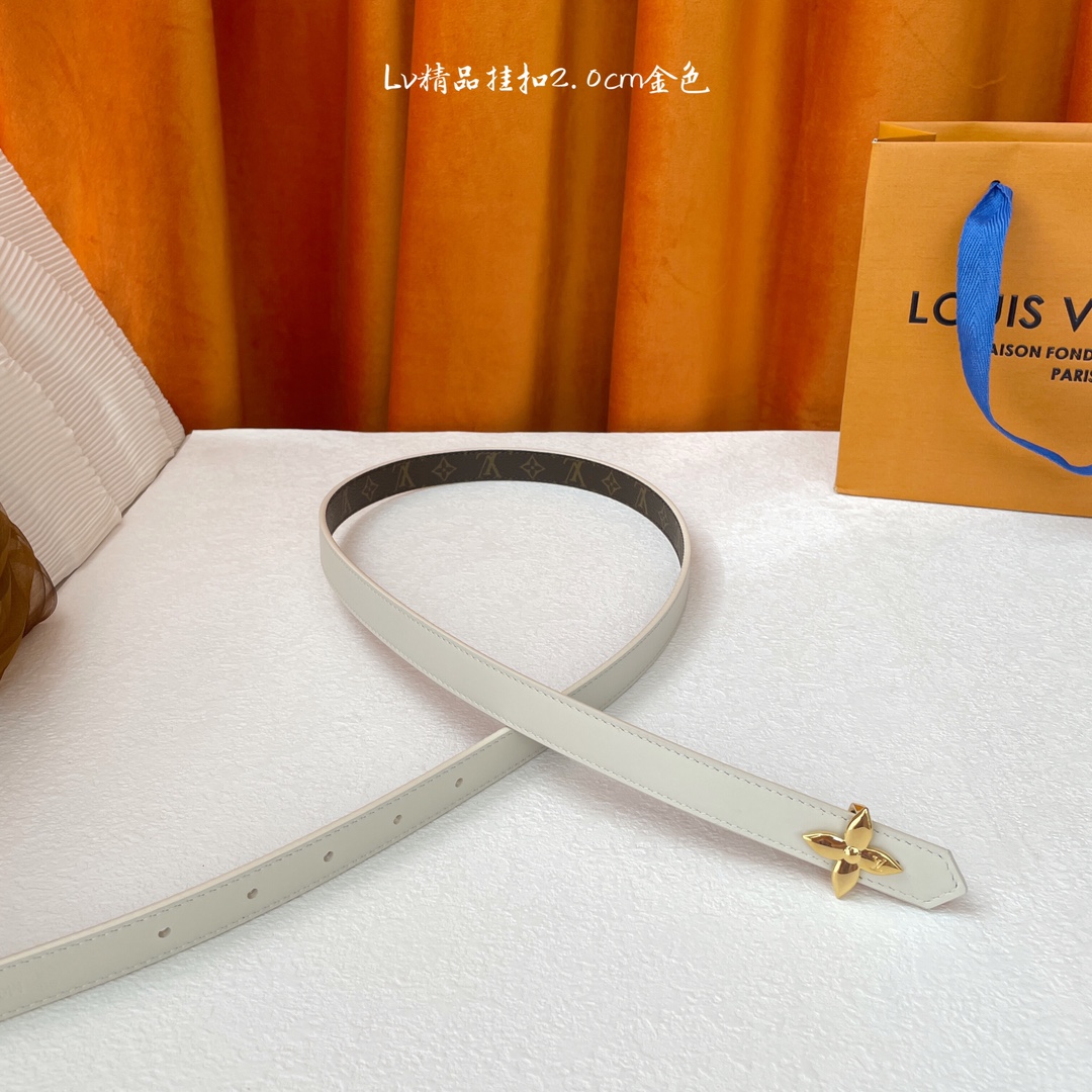 Louis Vuitton Womens Leather Belt Width 20mm 0010