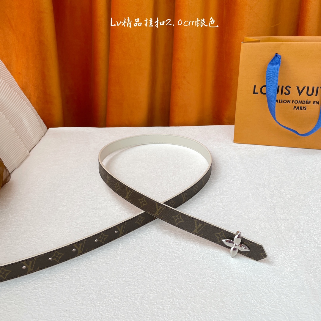 Louis Vuitton Womens Leather Belt Width 20mm 0011