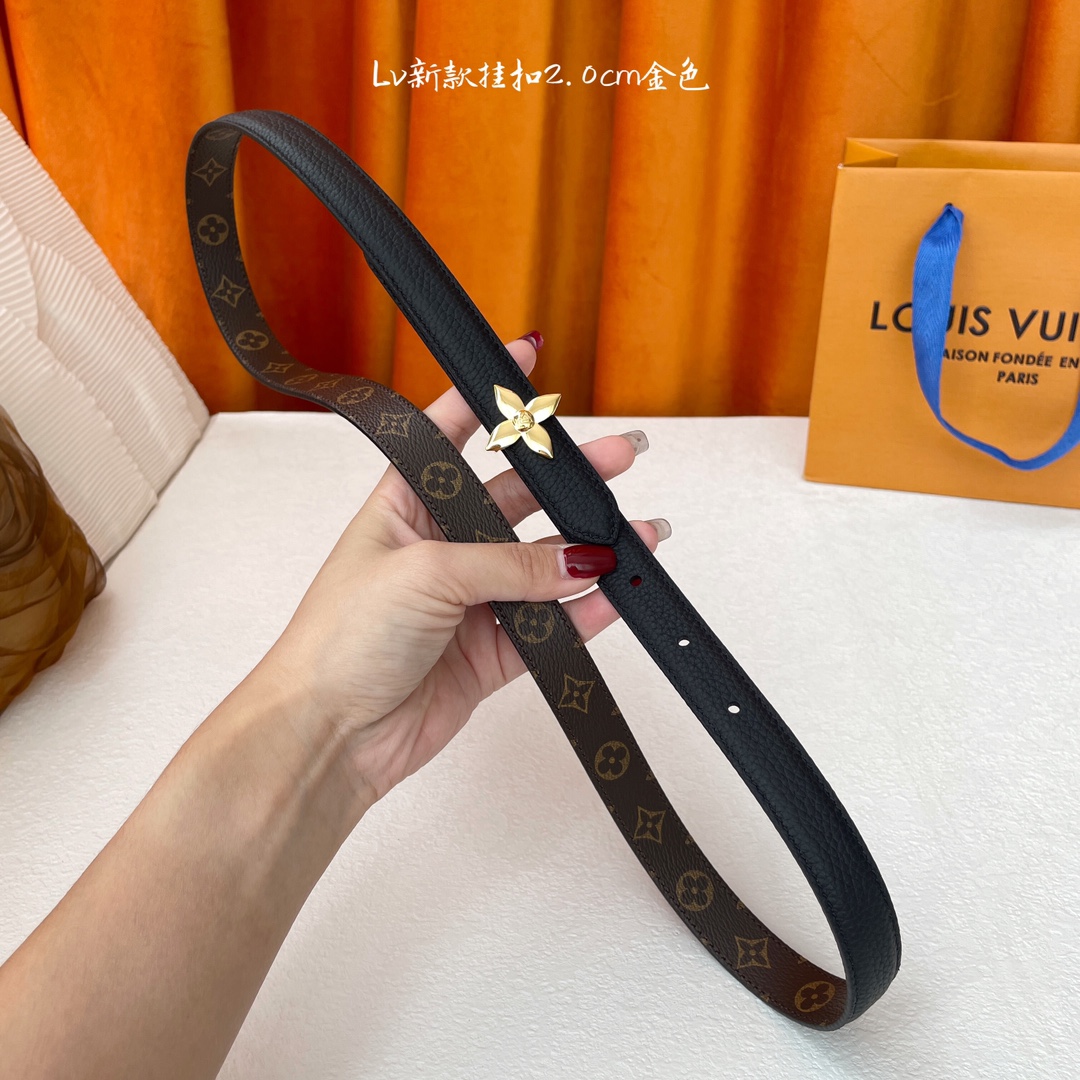 Louis Vuitton Womens Leather Belt Width 20mm 0015