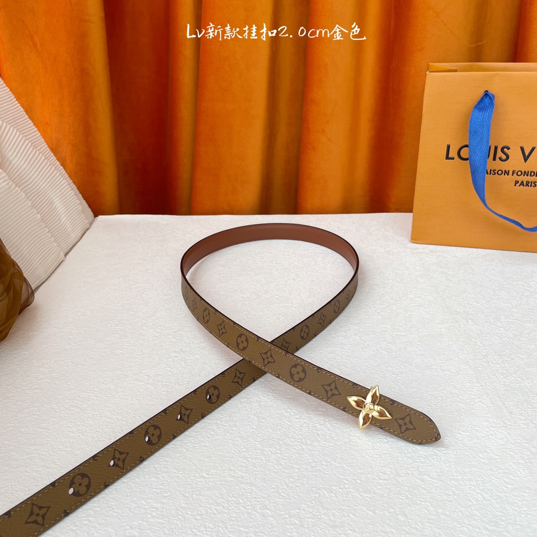 Louis Vuitton Womens Leather Belt Width 20mm 0016