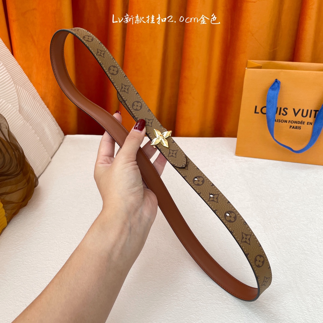 Louis Vuitton Womens Leather Belt Width 20mm 0016