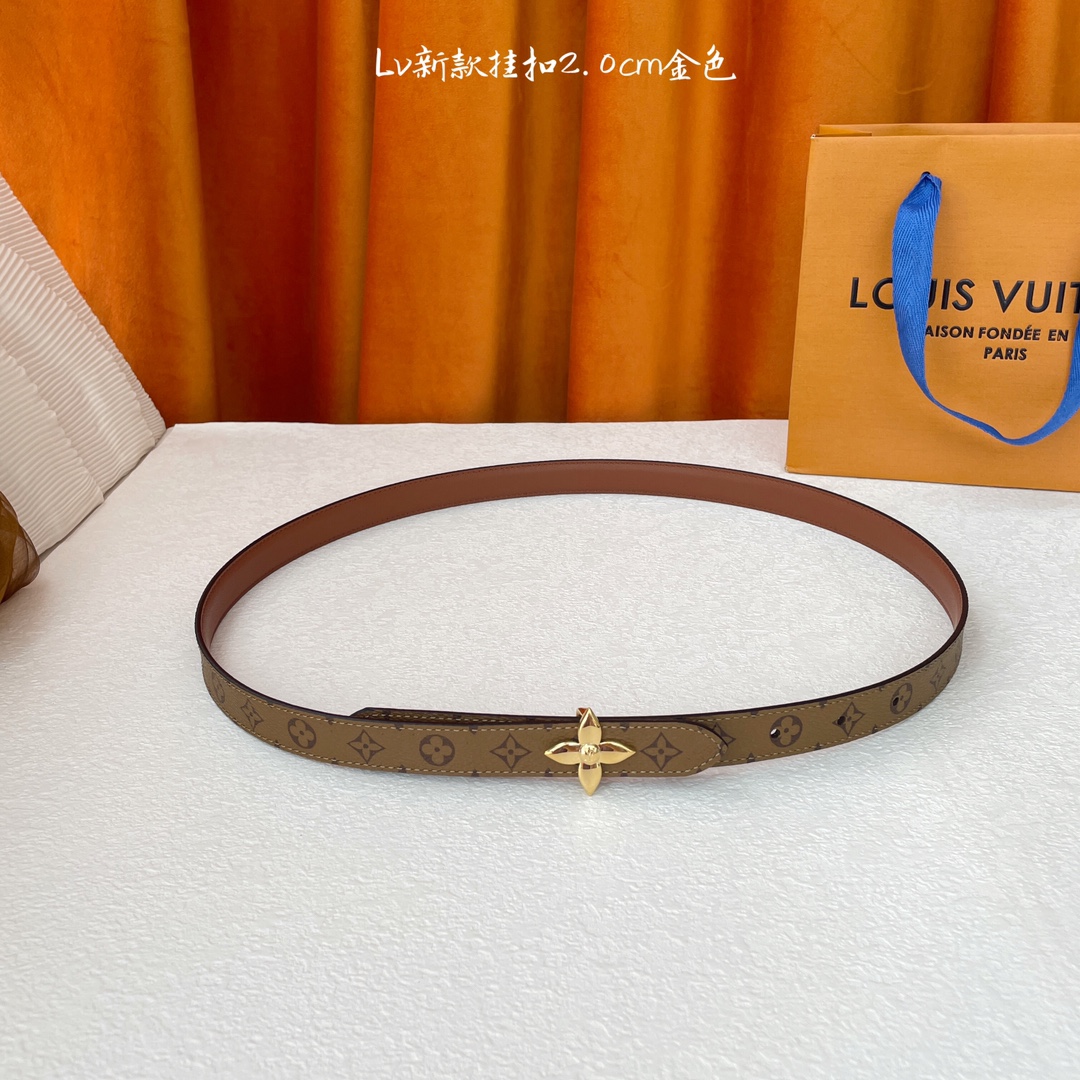 Louis Vuitton Womens Leather Belt Width 20mm 0016