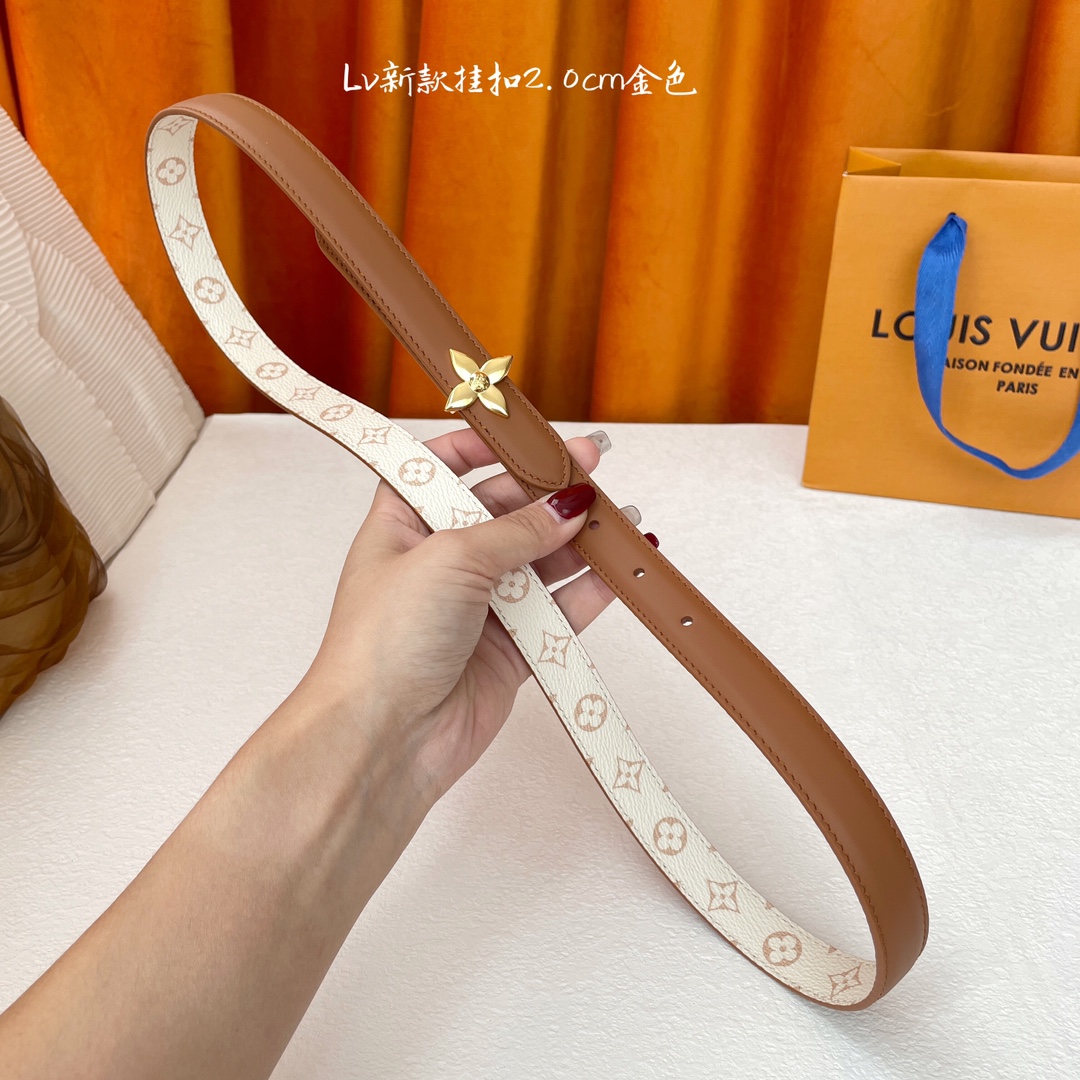 Louis Vuitton Womens Leather Belt Width 20mm 0017