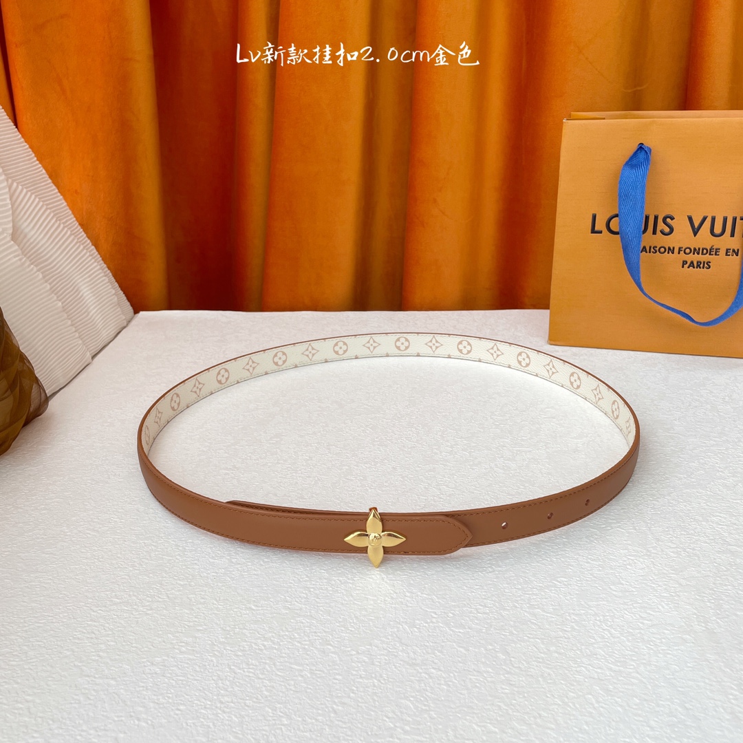 Louis Vuitton Womens Leather Belt Width 20mm 0017