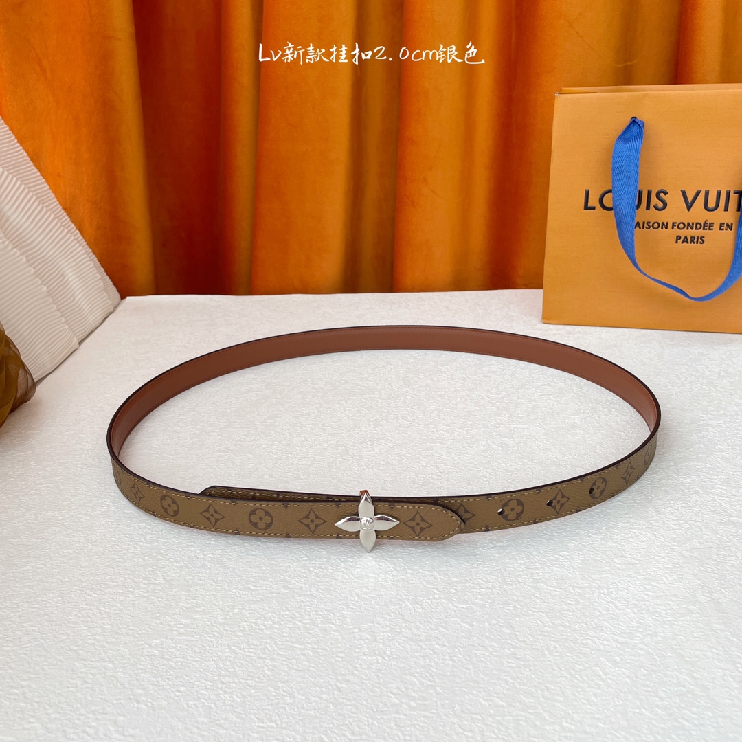 Louis Vuitton Womens Leather Belt Width 20mm 0018