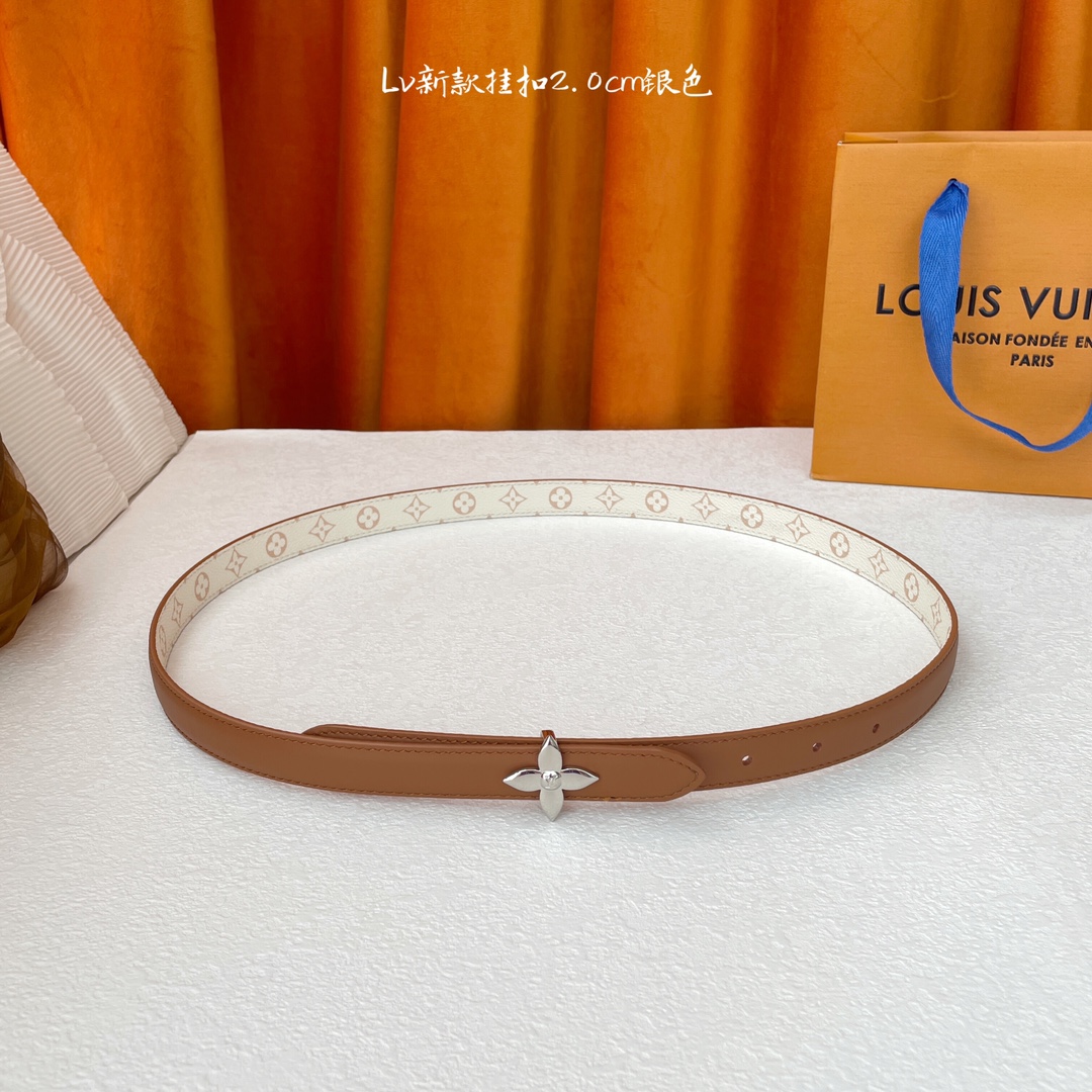 Louis Vuitton Womens Leather Belt Width 20mm 0019