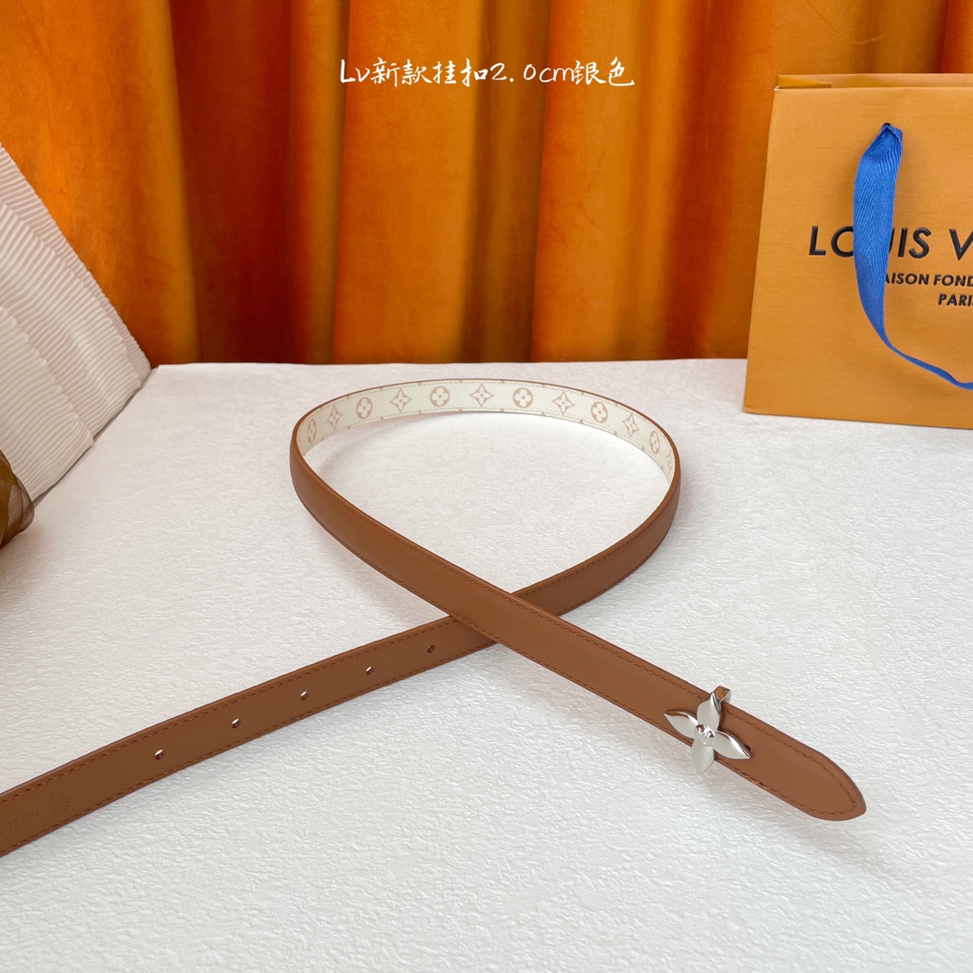 Louis Vuitton Womens Leather Belt Width 20mm 0019