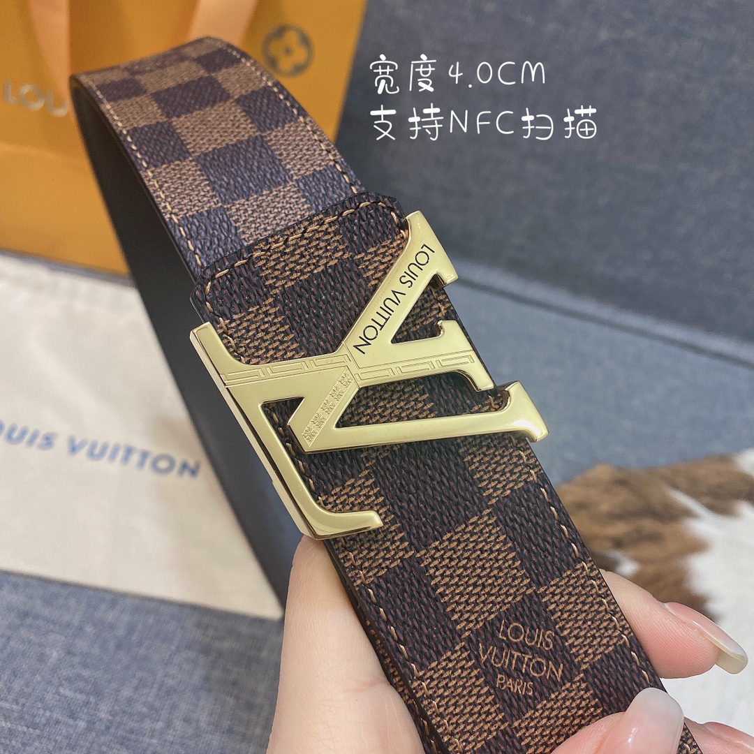 Louis Vuitton Womens Leather Belt Width 4cm 162