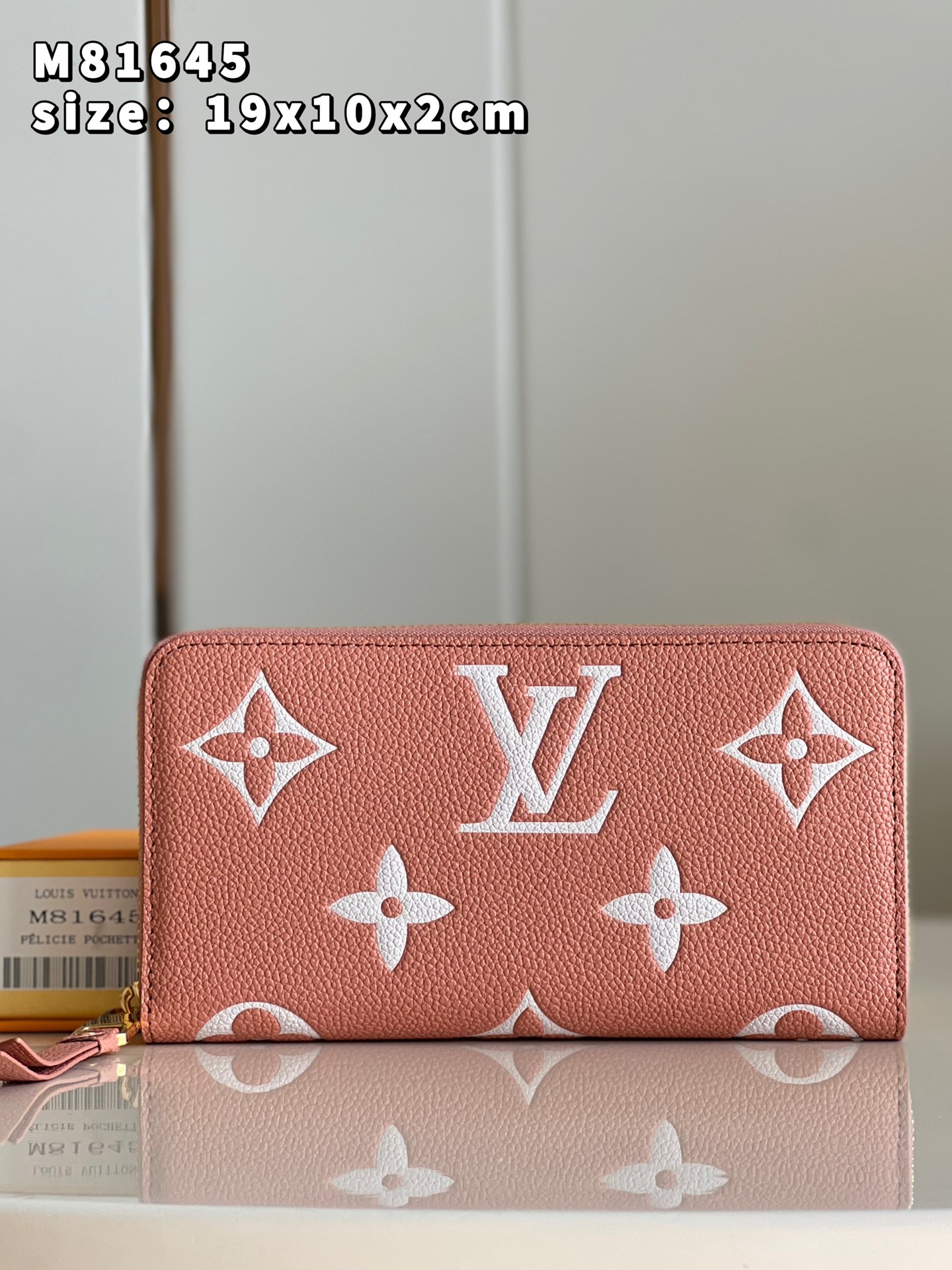 Louis Vuitton Zippy Wallet Monogram Empreinte Embossed Supple Grained Cowhide Leather Pink M81645