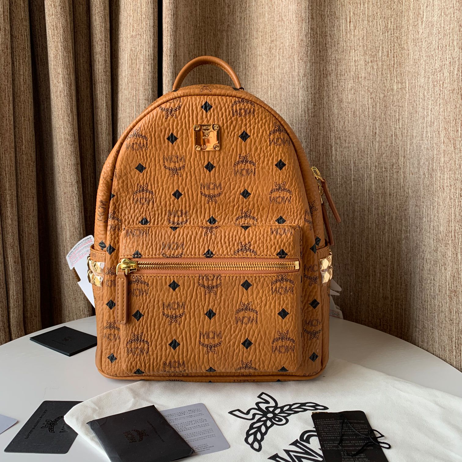 MCM Stark Backpack in Visetos Brown