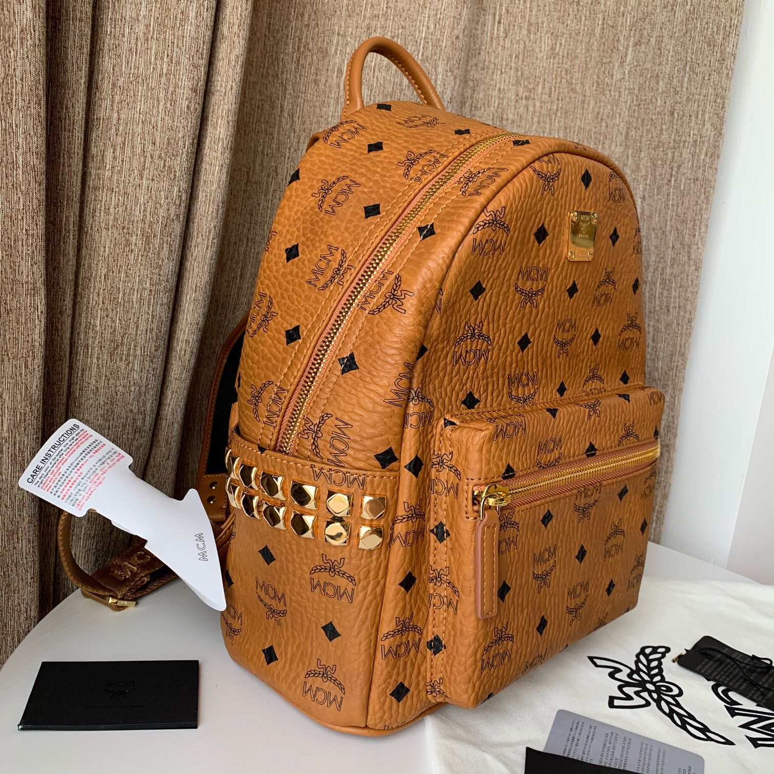 MCM Stark Backpack in Visetos Brown