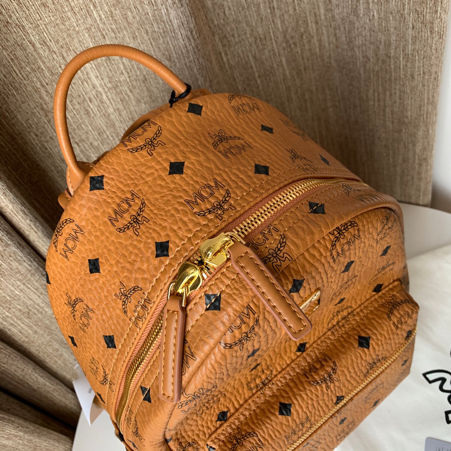 MCM Stark Backpack in Visetos Brown