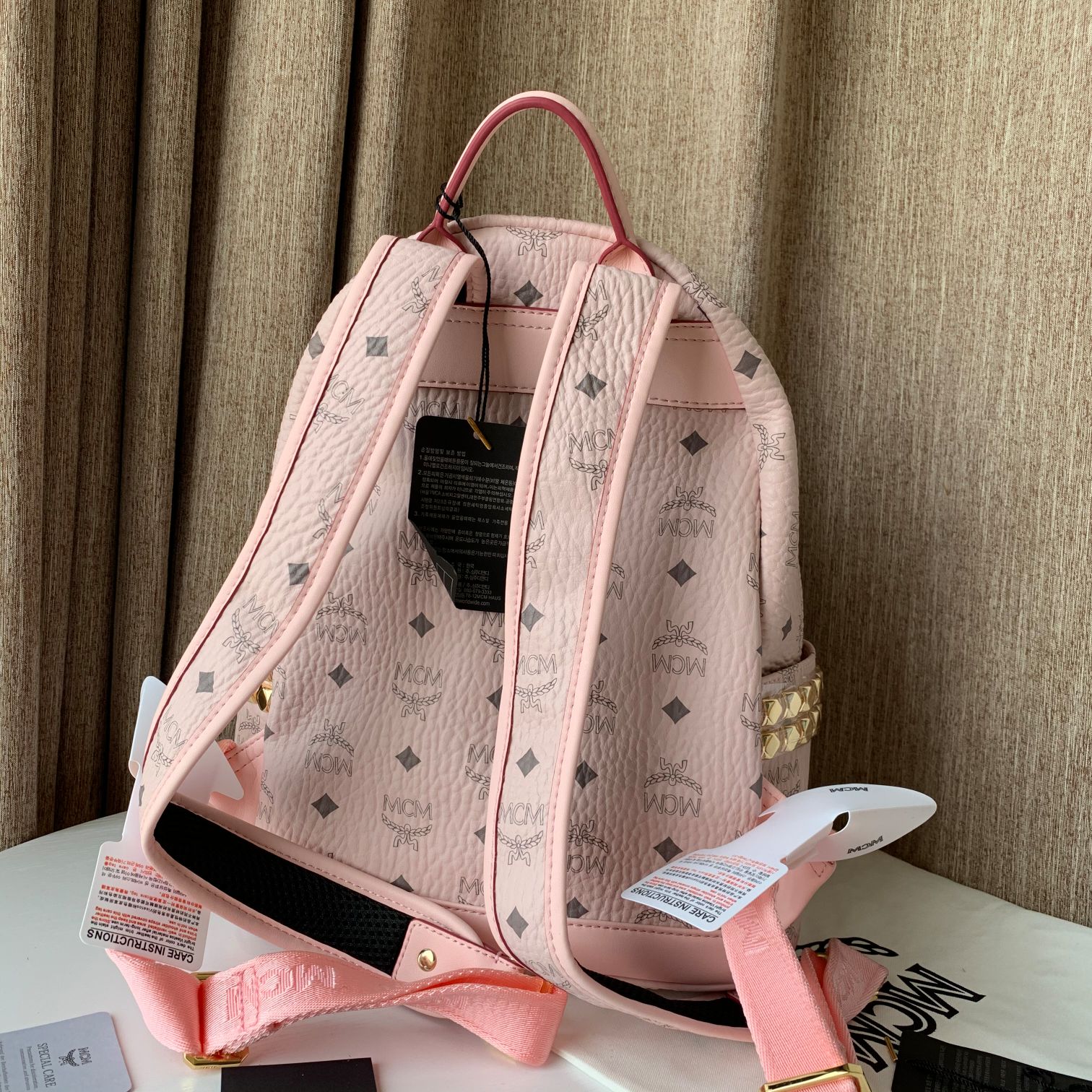 MCM Stark Backpack in Visetos Pink