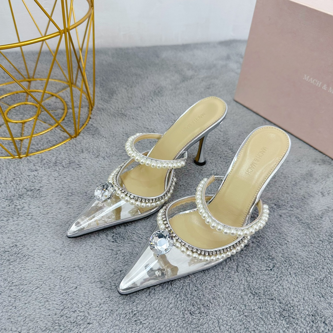 Mach & Mach Embellished Satin Mules-0007  35-42