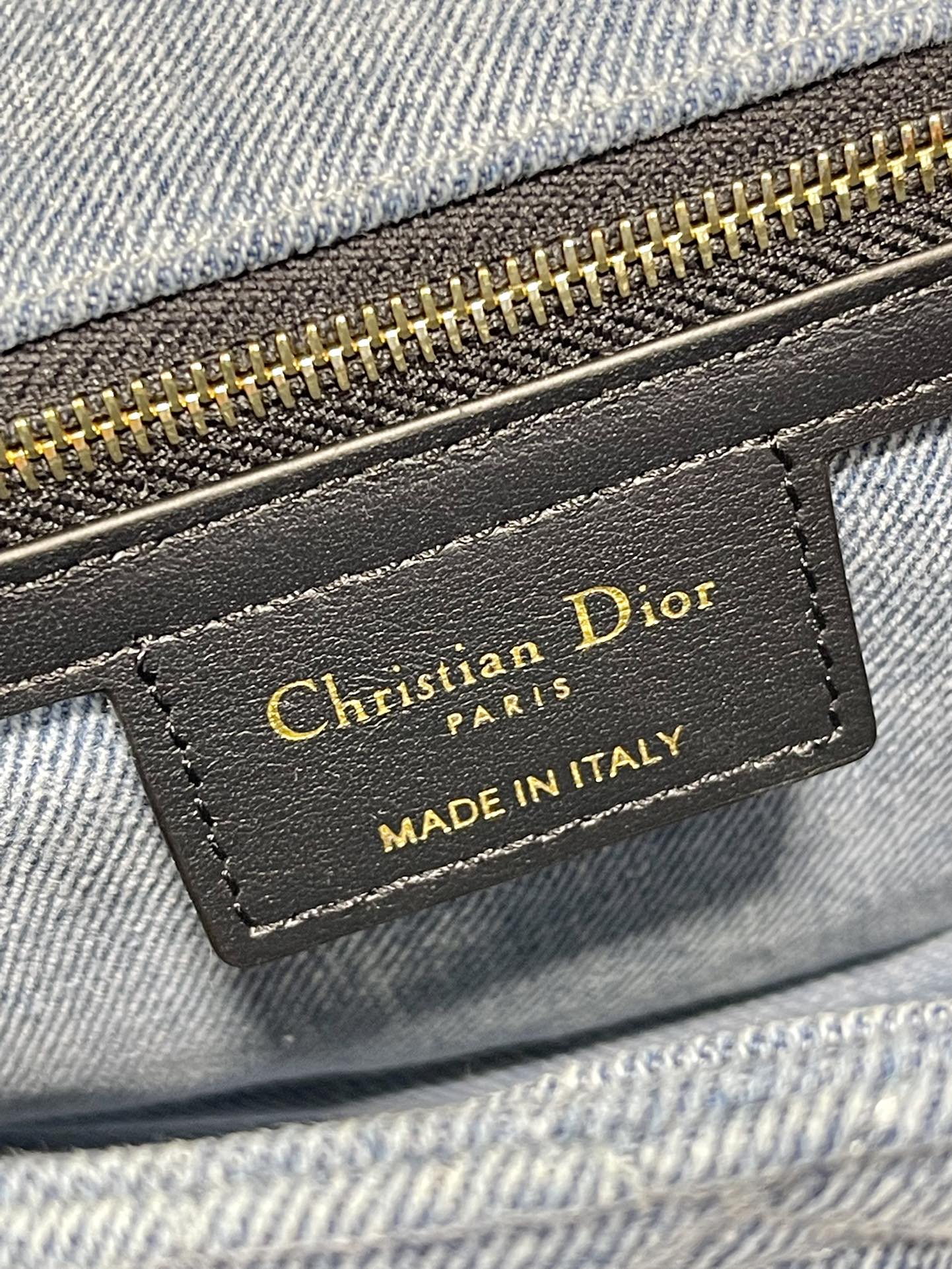 Medium Dior Caro Bag Blue Macrocannage Denim