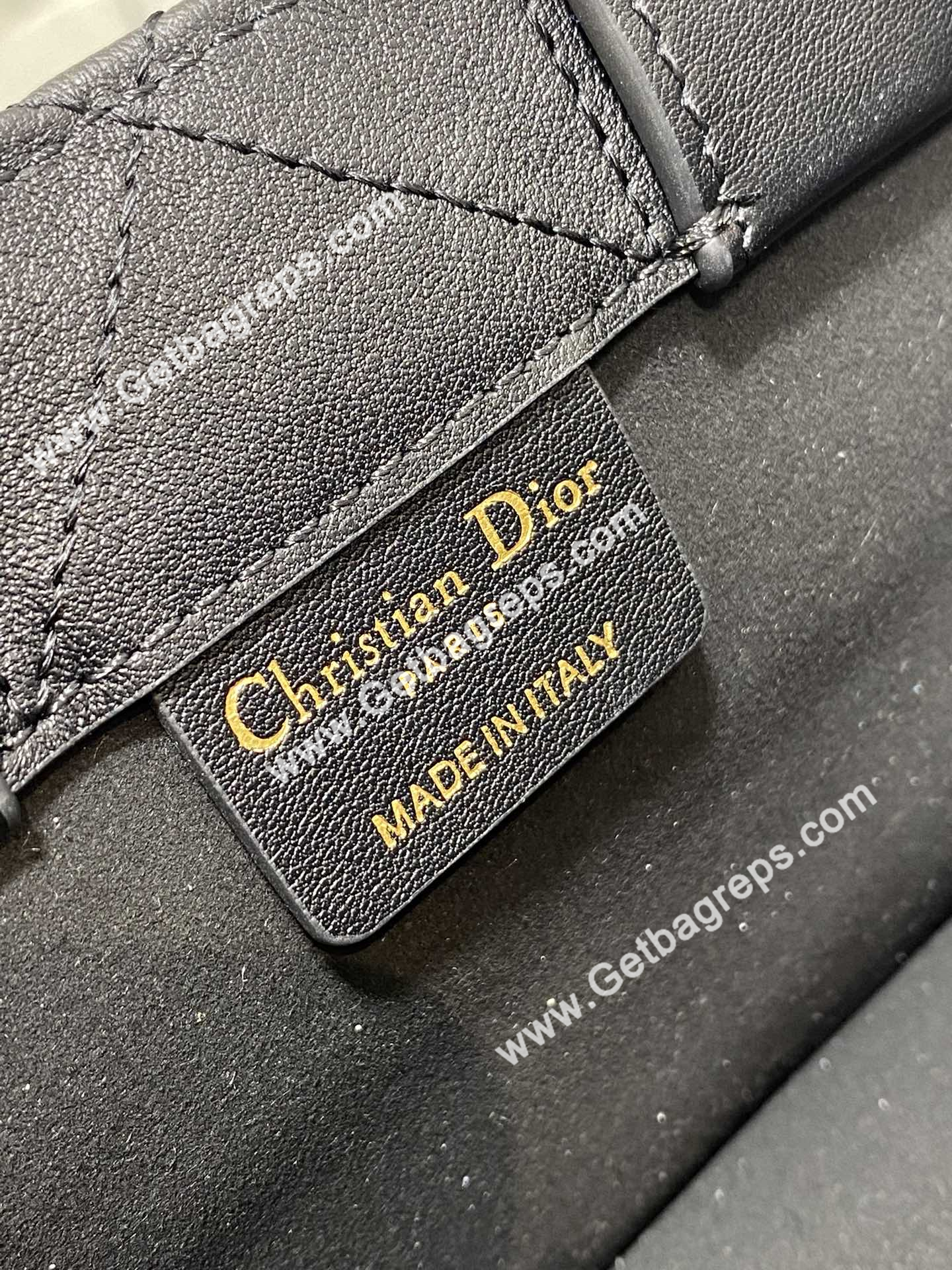 Mini Dior Book Tote Macrocannage Calfskin Black
