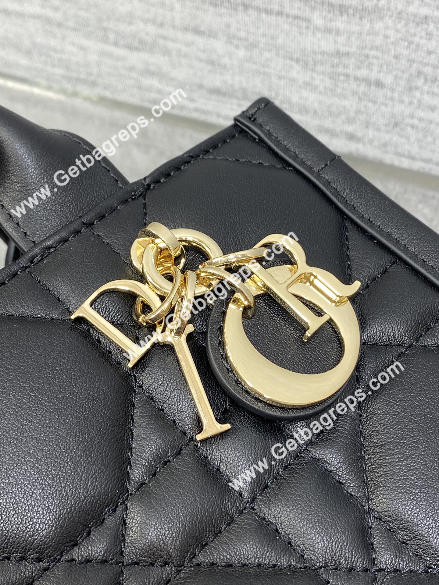 Mini Dior Book Tote Macrocannage Calfskin Black