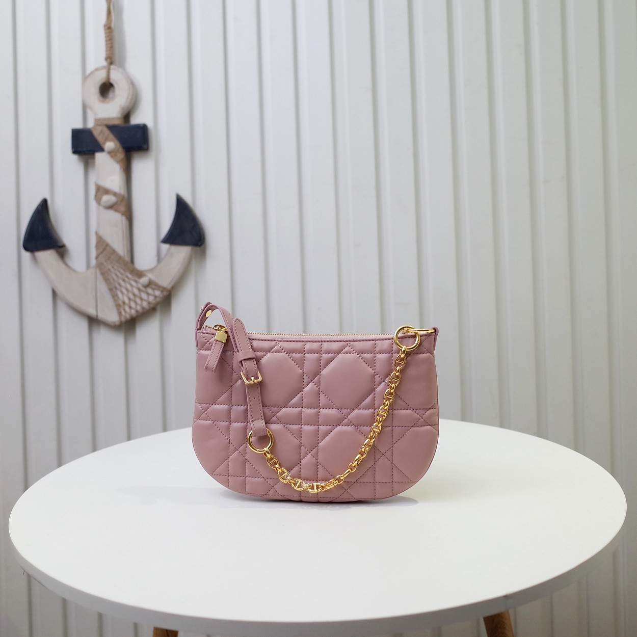 Mini Dior Caro Tulip Bag Pink Quilted Macrocannage Calfskin