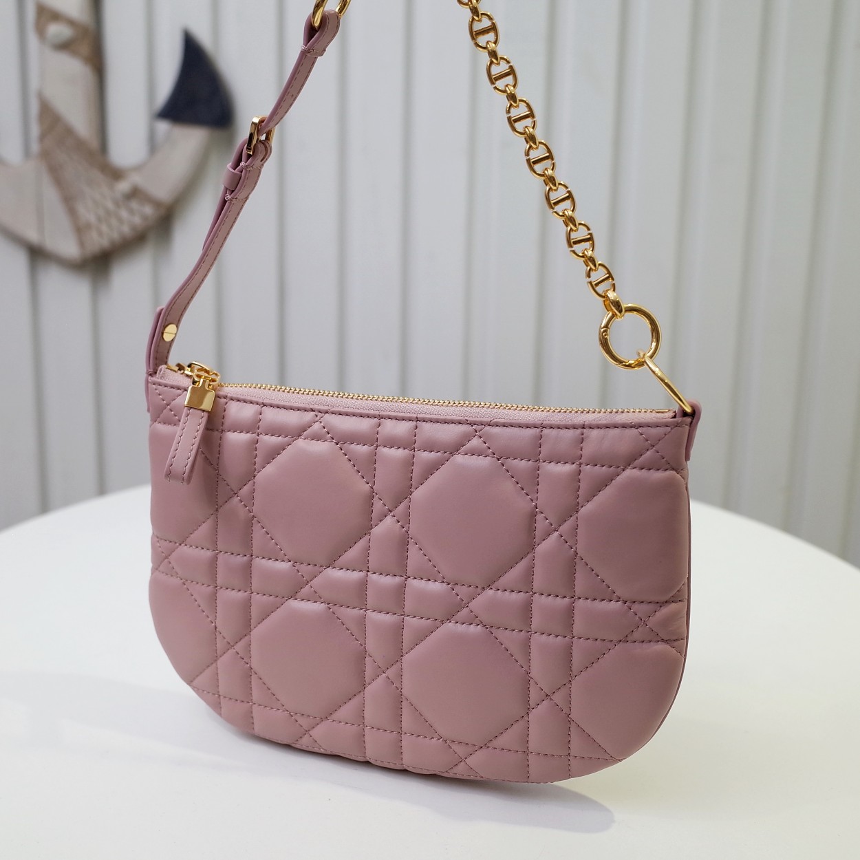 Mini Dior Caro Tulip Bag Pink Quilted Macrocannage Calfskin