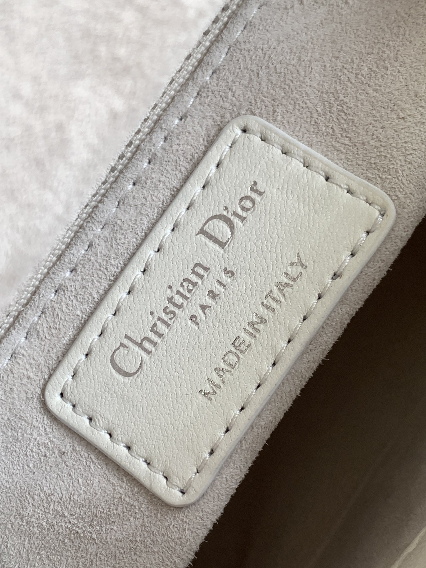 Mini Lady Dior Bag Lambskin White With Silver Hardware 17cm