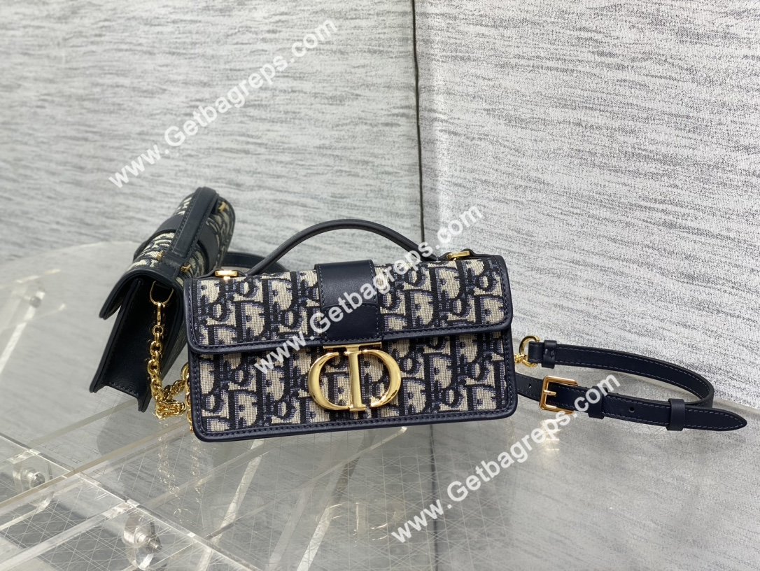 Miss Montaigne Mini Bag Blue Dior Oblique Jacquard