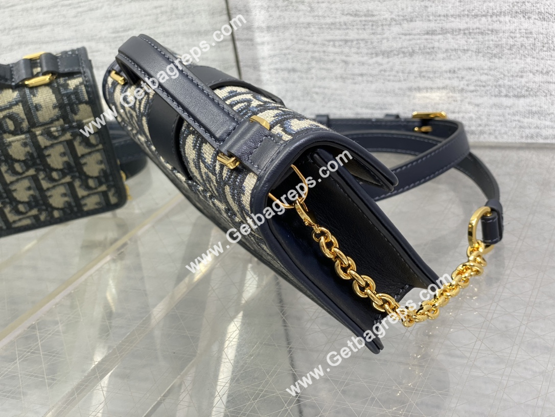 Miss Montaigne Mini Bag Blue Dior Oblique Jacquard