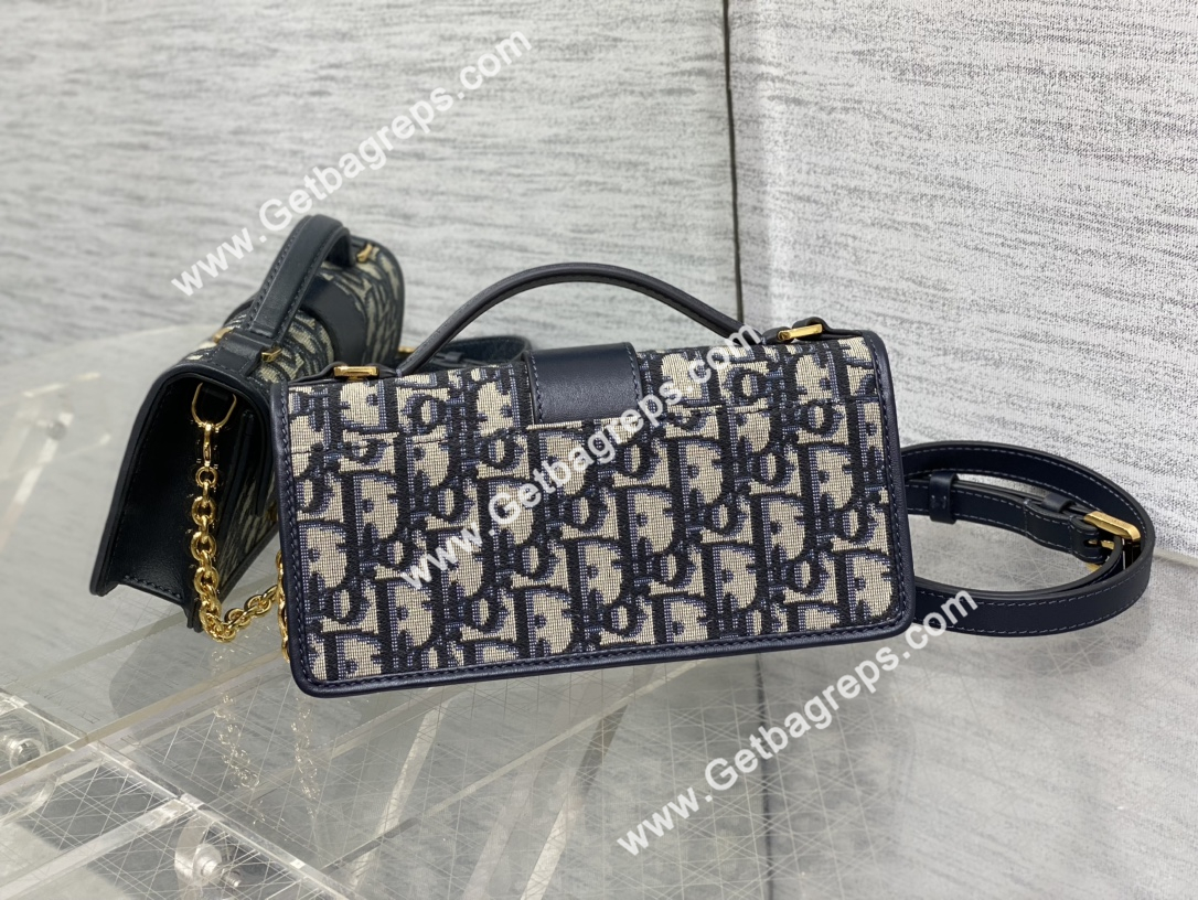 Miss Montaigne Mini Bag Blue Dior Oblique Jacquard