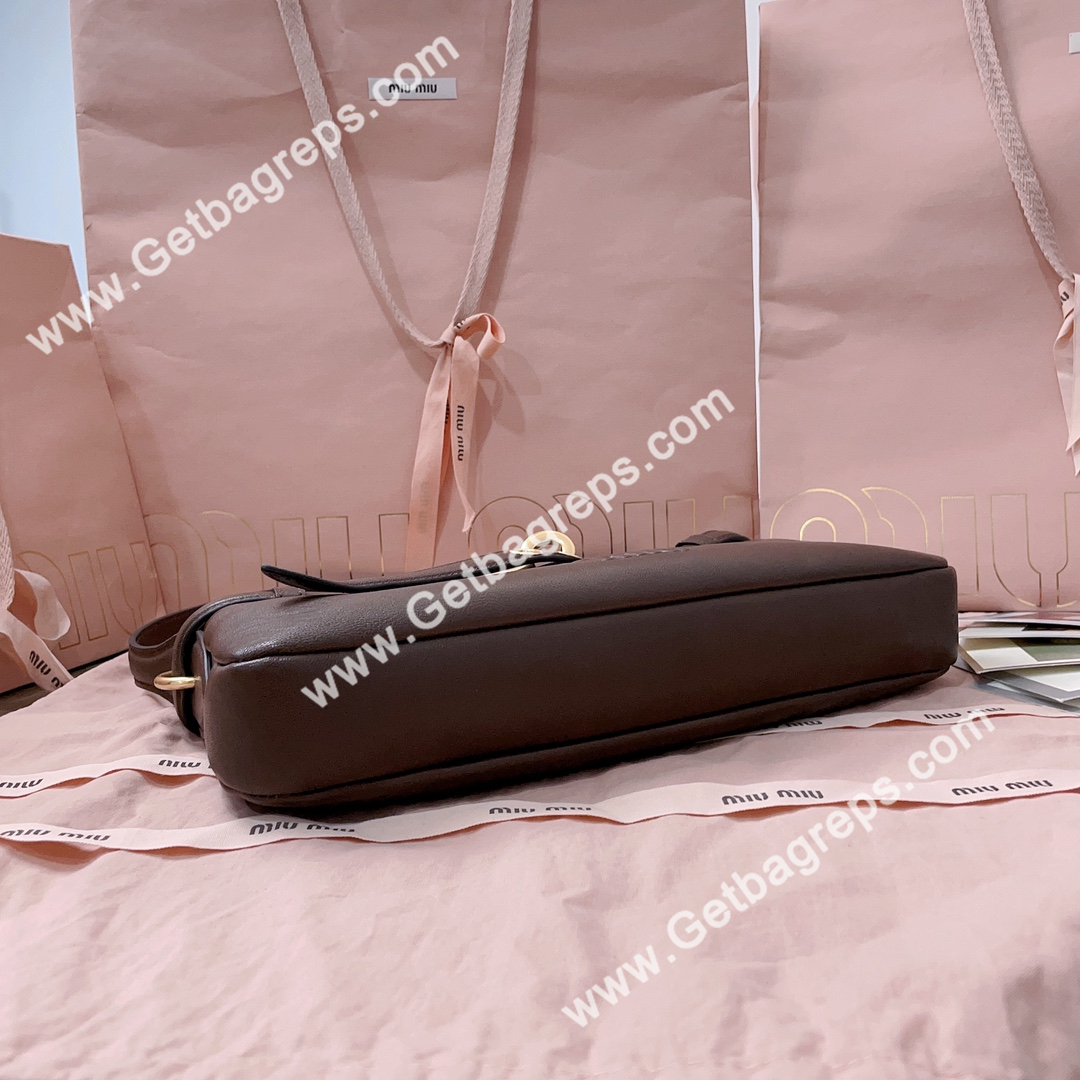 MiuMiu 5BC182 Small Aventure Nappa Leather Bag Coffee