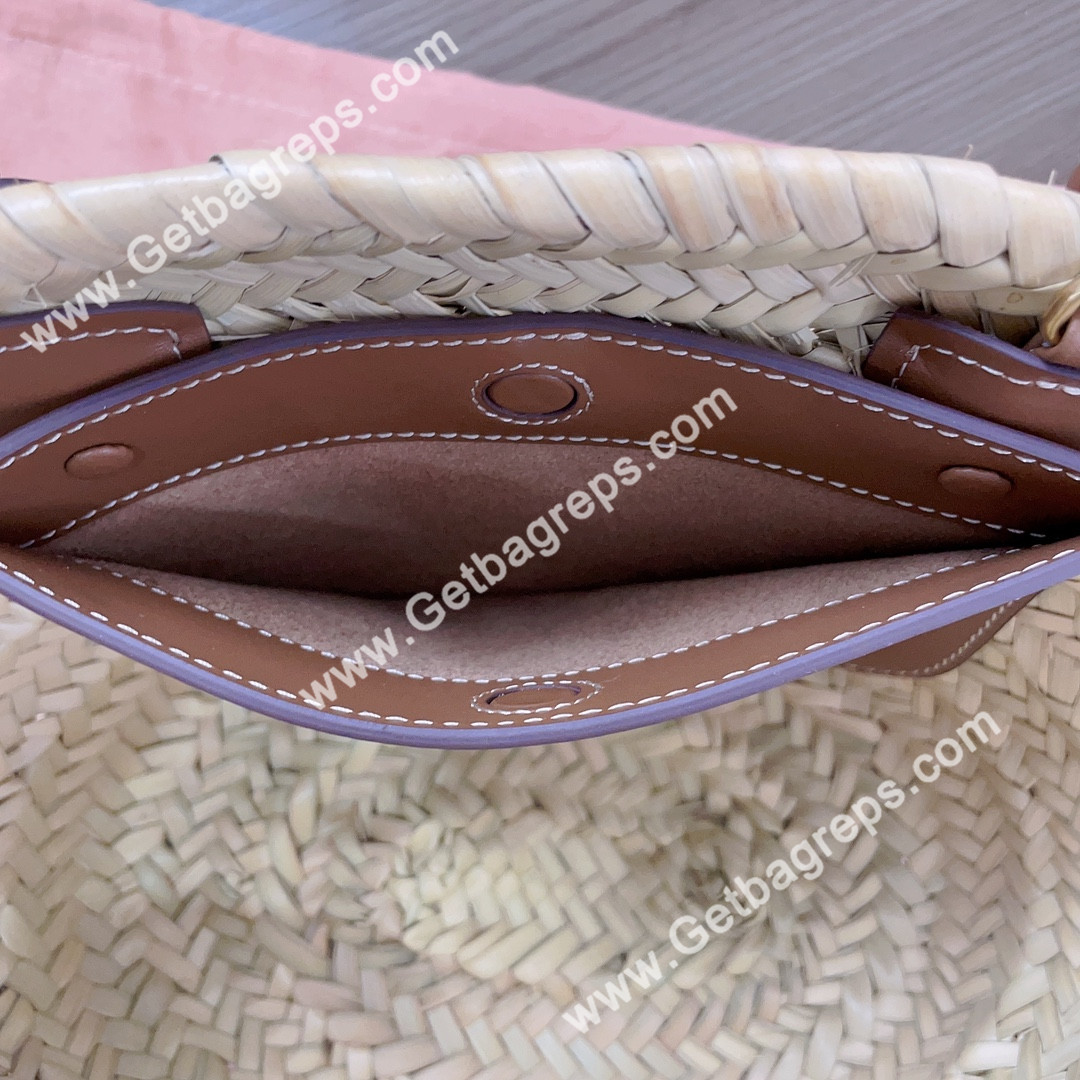 MiuMiu 5BG273 Woven Fabric Tote Bag