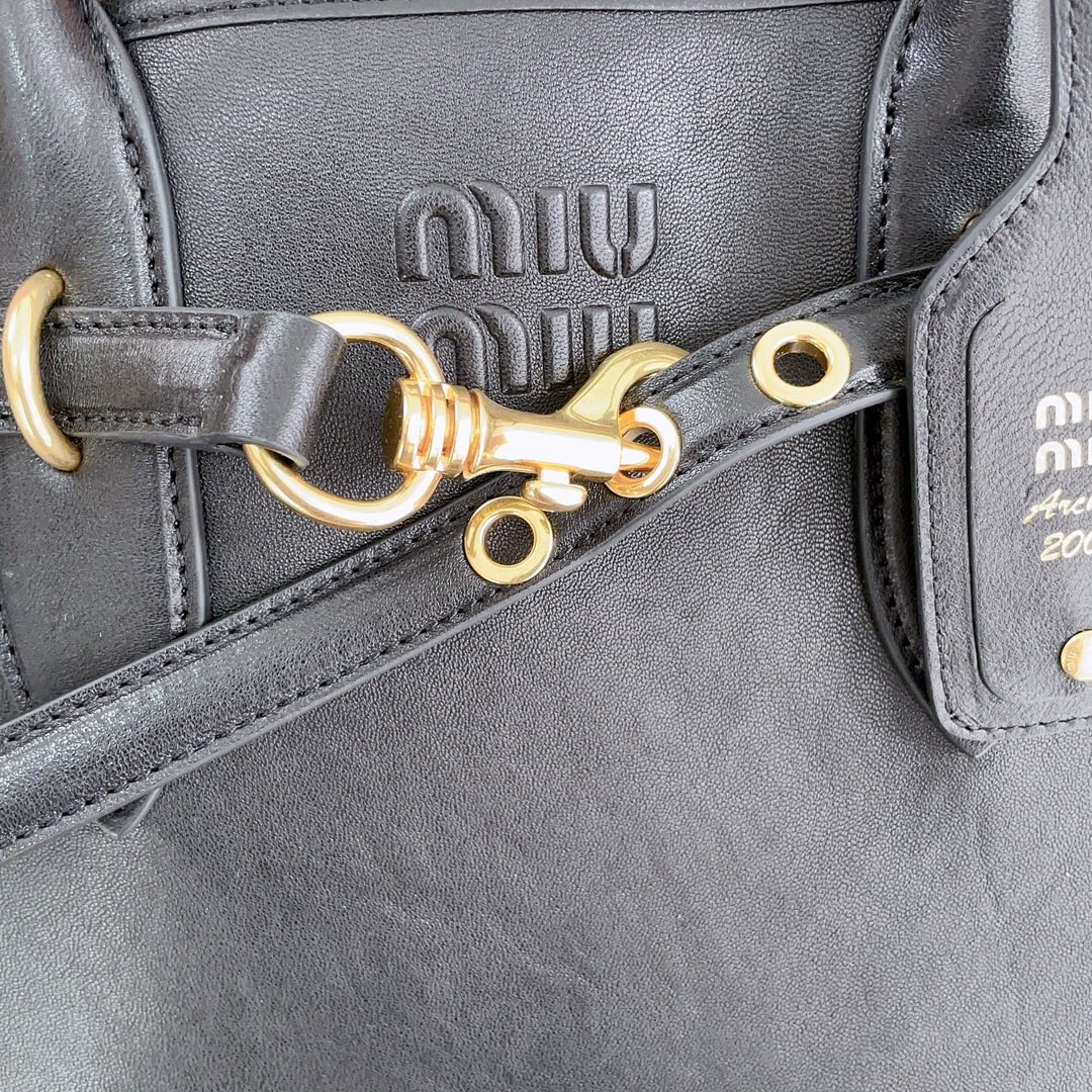 MiuMiu 5BG291 Aventure Nappa Leather Bag Black