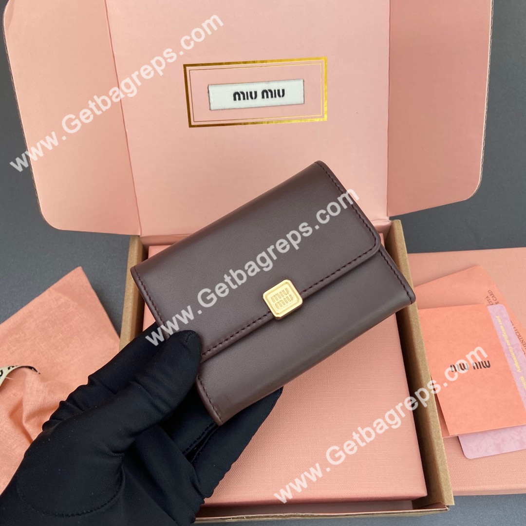 MiuMiu 5M104 Leather wallet Coffee