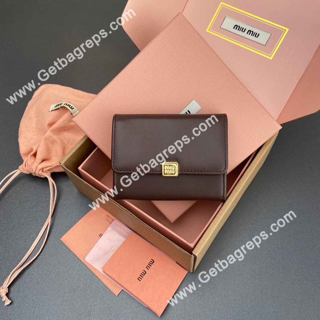 MiuMiu 5M104 Leather wallet Coffee