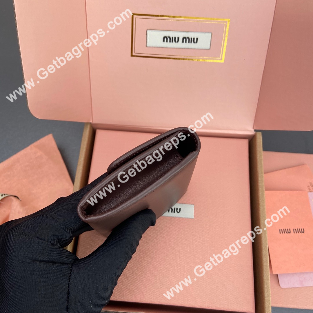 MiuMiu 5M104 Leather wallet Coffee