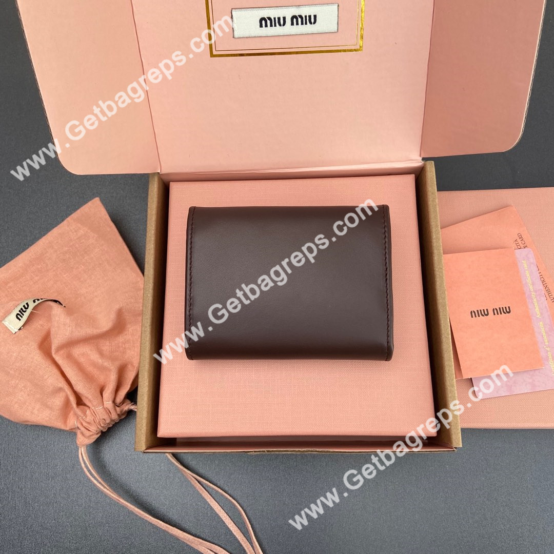 MiuMiu 5M104 Leather wallet Coffee
