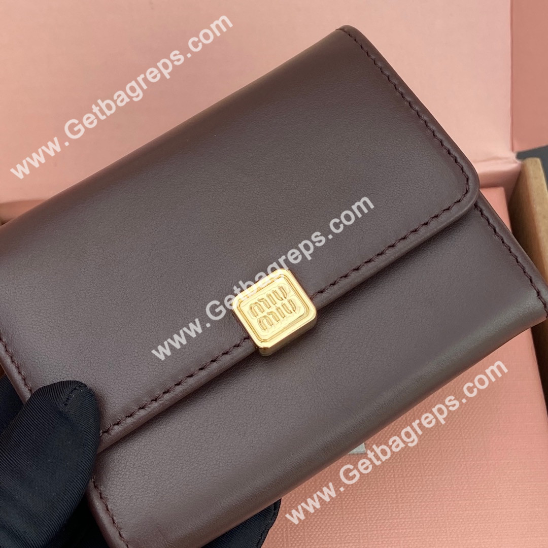 MiuMiu 5M104 Leather wallet Coffee