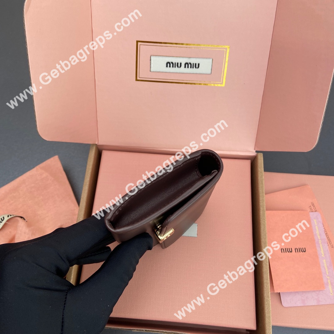 MiuMiu 5M104 Leather wallet Coffee