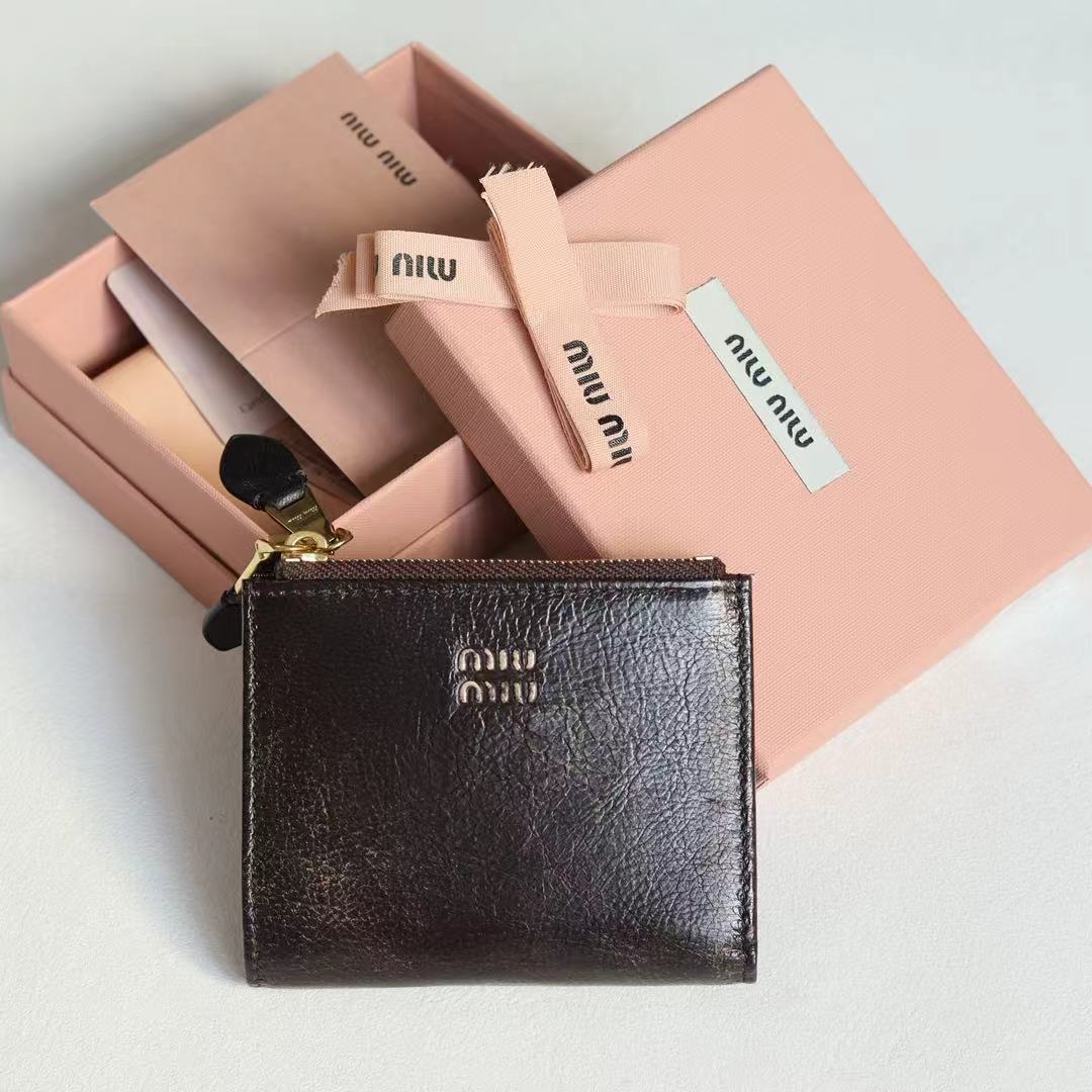 MiuMiu 5MV017 Pocket Wallet Brown