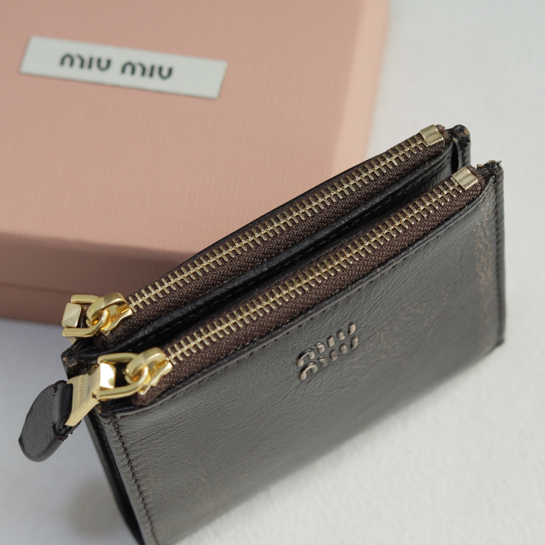 MiuMiu 5MV017 Pocket Wallet Brown