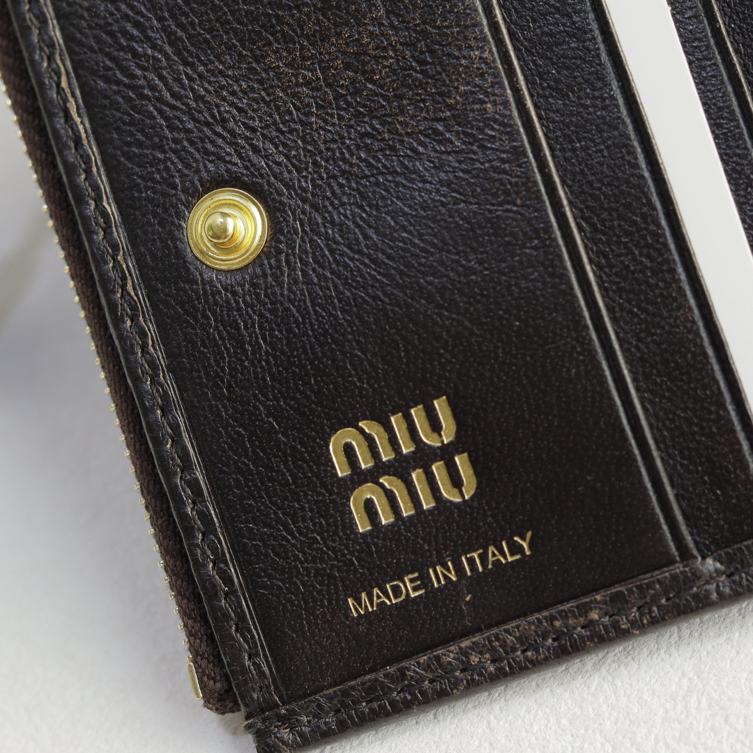 MiuMiu 5MV017 Pocket Wallet Brown