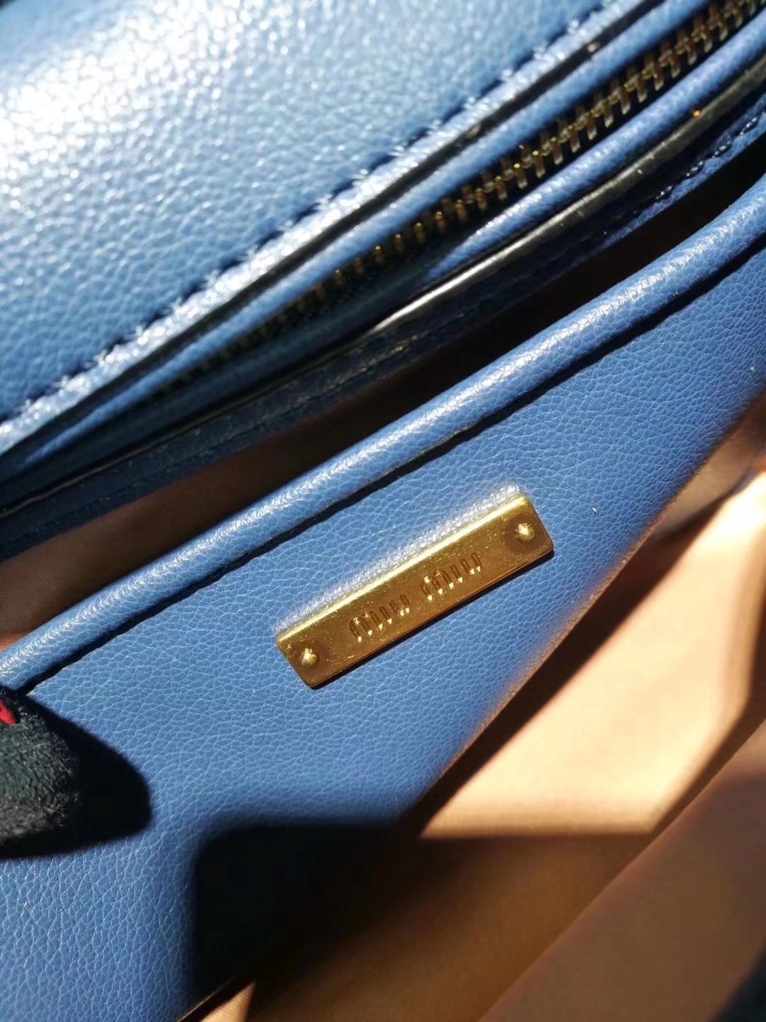 MiuMiu 6812 Women Leather Handbag Blue